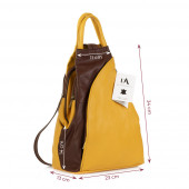 Rucsac dama din piele naturala DiAmanti Clio Giallo-Marrone